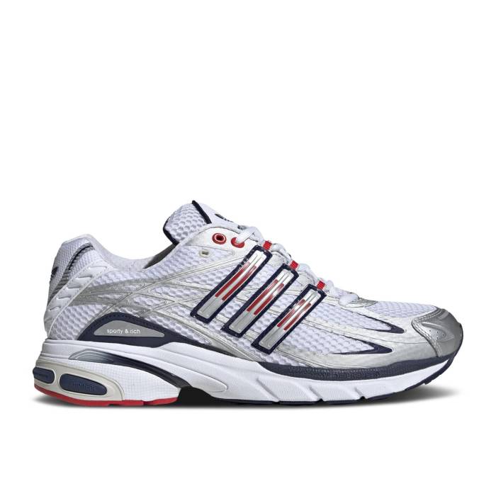 アディダス Adidas 【 Sporty \u0026 Rich X Adistar Cushion \u0027Usa\u0027 Men Cloud White/Night Indigo/Collegiate Red 】 メンズ 白いこと 白いこと ナイト爵 藍色・インディゴ Red 赤・赤いこと