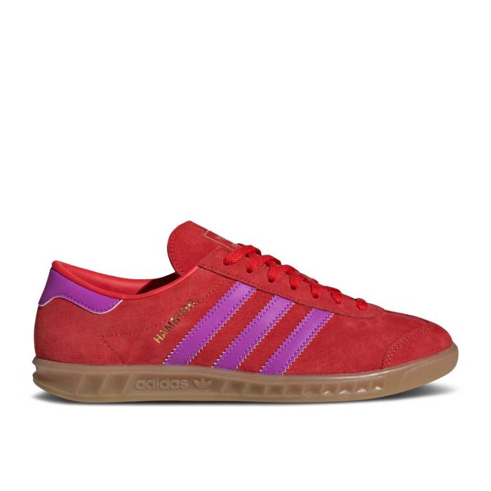 アディダス Adidas 【 Wmns Hamburg \u0027Red Purple Burst Gum\u0027 Women Red/Purple Burst/Gum 】 Purple 紫・パープル 張り裂ける レディース Red 赤・赤いこと Purple 紫・パープル 張り裂ける スニーカー-レディース靴-靴