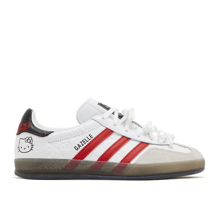アディダス Adidas 【 Hello Kitty X Wmns Gazelle Indoor 50Th Anniversary Women Cloud White/Red/Core Black 】 ガゼル レディース 白色 ホワイト Red 赤・レッド コア 黒色 ブラック