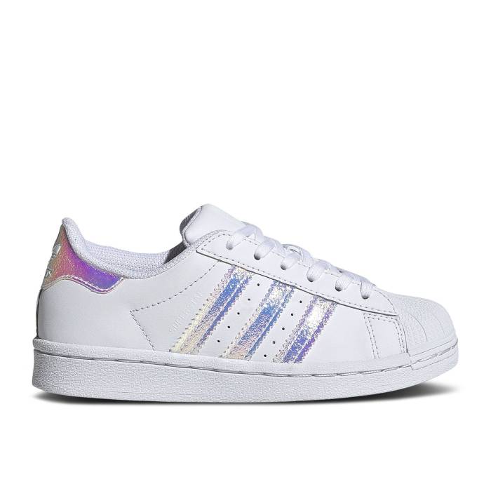 アディダス Adidas 【 Superstar C \u0027White Iridescent\u0027 Youth Footwear White/Footwear White/Footwear White 】 Superstar はやりっ児 御坊っちゃん キッズ 白いこと 白いこと キッズ・ベビー・マタニティ-スニーカー