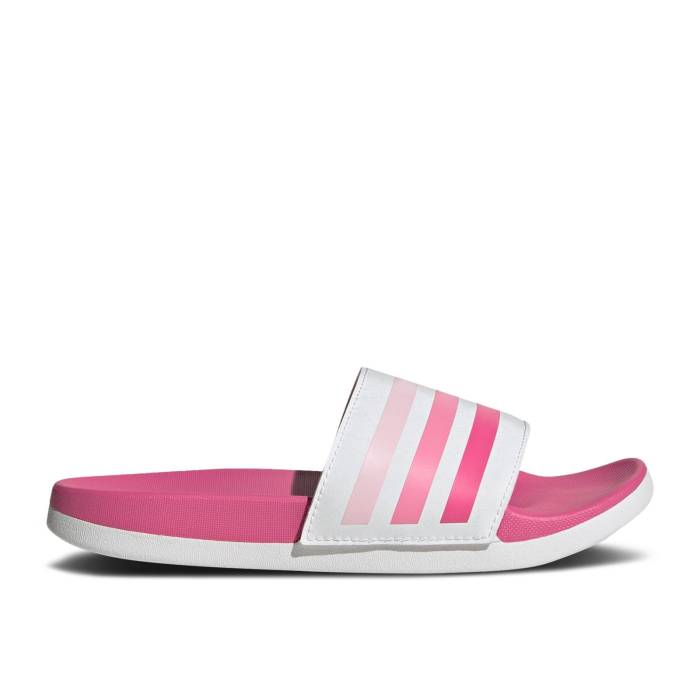 アディダス Adidas 【 Adilette Comfort Slide K \u0027Bliss Pink\u0027 Youth Cloud White/Pulse Magenta/Bliss Pink 】 アディレッタ Slide サンダル お坊っちゃん キッズ 白いこと 白いこと マジェンタ pink さくら色