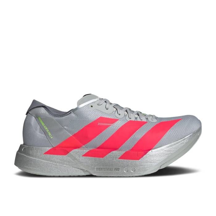 アディダス Adidas 【 Adizero Adios Pro 4 \u0027Ekiden Pack\u0027 Men Silver Metallic/Lucid Red/Grey 】 アディゼロ アディオス 労働者階級 メンズ Silver しろがね色・しろがね色 Red 赤・赤いこと 薄墨色 薄墨色
