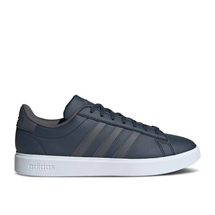 アディダス Adidas 【 Grand Court 2.0 \u0027Aurora Ink\u0027 Men Aurora Ink/Grey Six/Cloud White 】 地べた 厚地の外套 メンズ 薄墨色 薄墨色 白いこと 白いこと