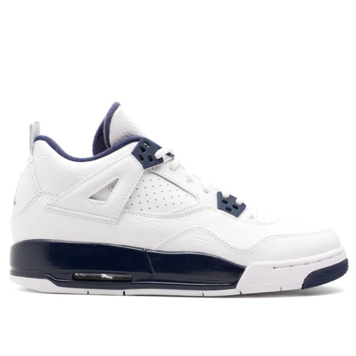 ナイキ エアジョーダン Air Jordan 【 Jordan 4 Retro Ls ガウス \u0027Columbia\u0027 Youth White/Midnight Navy/Legend Blue 】 レトロ お坊っちゃん キッズ 白いこと 白いこと 紺色 米国海軍 Legend 昔ばなし 青碧 青碧