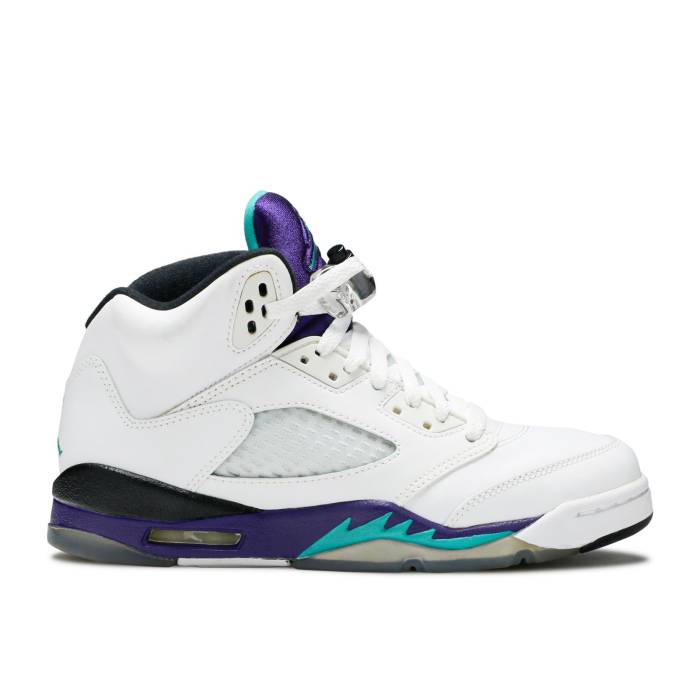 ナイキ エアジョーダン Air Jordan 【 Jordan 5 Retro Gs 'Grape' 2013 Youth White/New Emerald-Grape Ice-Black 】 レトロ ジュニア キッズ 白色 ホワイト|スニケス