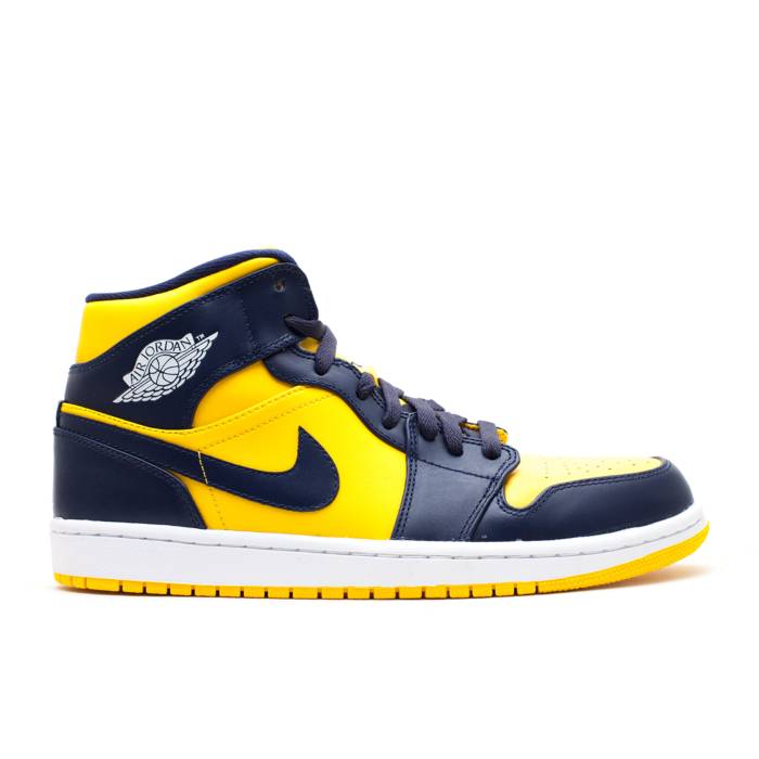 ナイキ　エアジョーダン Air Jordan 【 Jordan 1 Mid 'Michigan' Men Varsity Maize/Midnight Navy-White 】 ミッド メンズ