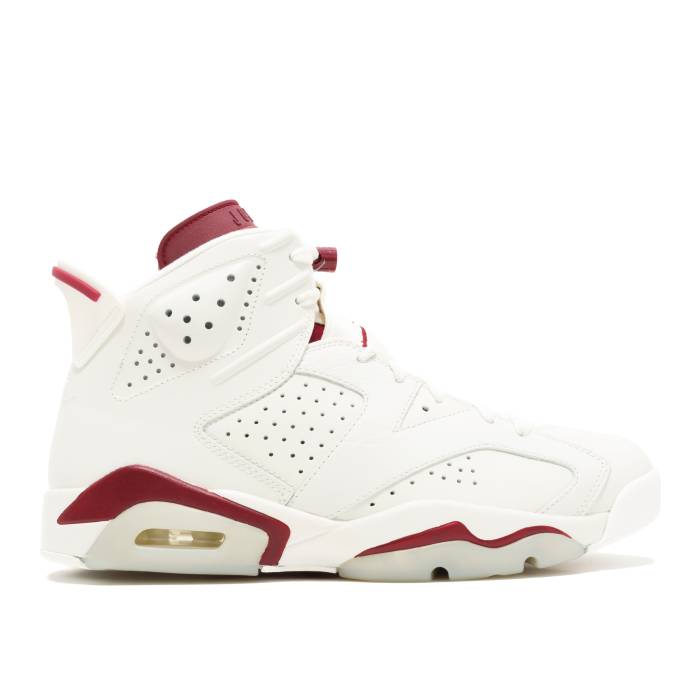 ナイキ　エアジョーダン Air Jordan 【 Jordan 6 Retro 'Maroon' 2015 Men White/White-Maroon 】 レトロ メンズ 白色 ホワイト