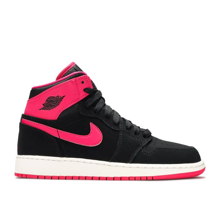 ナイキ エアジョーダン Air Jordan 【 Jordan 1 Retro High Ggvivid Pink Youth Black/Vivid Pink-White-Vvdpnk 】 レトロ ハイ ジュニア キッズ 黒色 ブラック