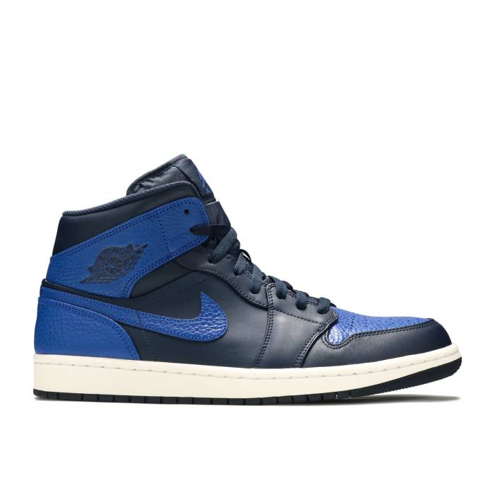 ナイキ エアジョーダン Air Jordan 【 Jordan 1 Retro Mid \u0027Obsidian Royal\u0027 Men Obsidian/Game Royal-Summit White 】 レトロ ミッド メンズ Game 取り組み 白いこと 白いこと