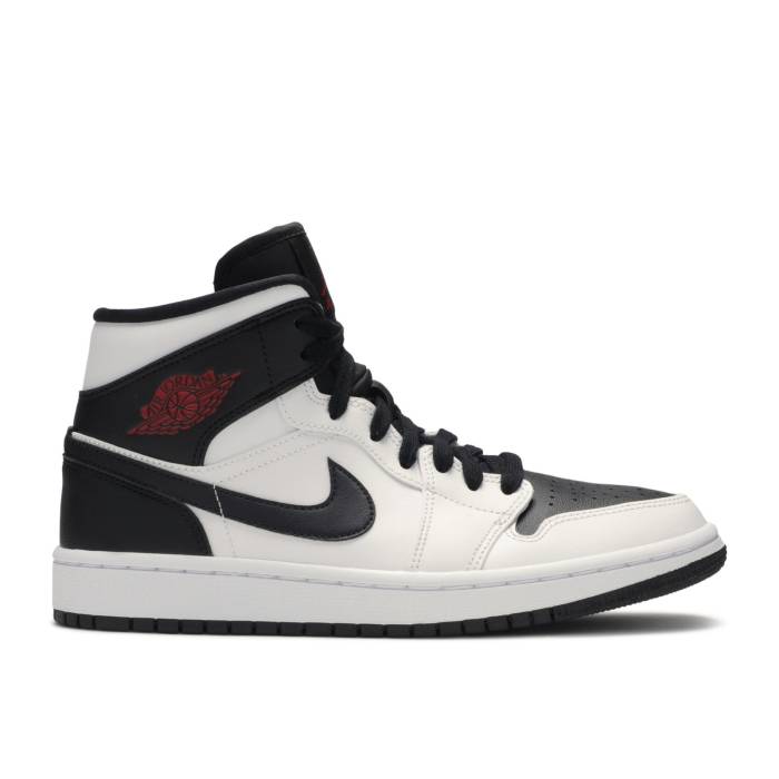 ナイキ エアジョーダン Air Jordan 【 Wmns Jordan 1 Mid \u0027White Black\u0027 Women White/Gym Red/Black 】 ミッド レディース 白いこと 白いこと Red 赤・赤いこと 黒いこと 黒いこと