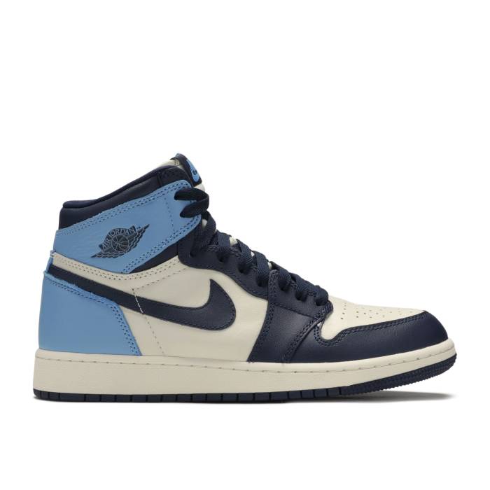 ナイキ エアジョーダン Air Jordan 【 Jordan 1 Retro High Og ガウス \u0027Obsidian\u0027 Youth Sail/Obsidian/University Blue 】 レトロ ご機嫌 お坊っちゃん キッズ 青碧 青碧