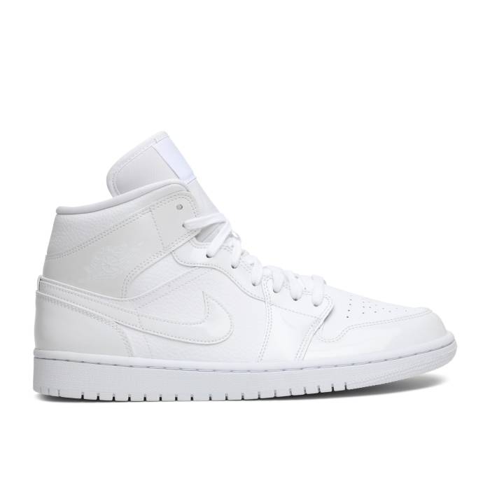 ナイキ エアジョーダン Air Jordan 【 Wmns Jordan 1 Mid \u0027Triple White Patent\u0027 Women White/White/White 】 ミッド 白いこと 白いこと レディース 白いこと 白いこと