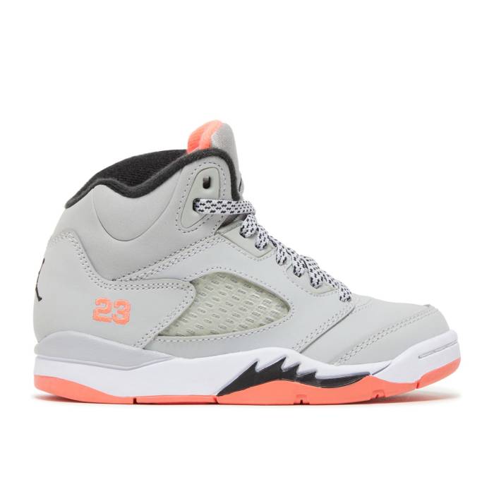 ナイキ エアジョーダン Air Jordan 【 Jordan 5 Retro Ps 'Wolf Grey Hot Lava' Youth Wolf Grey/Hot Lava/Black 】 レトロ 灰色 グレー ジュニア キッズ 灰色 グレー 黒色 ブラック|スニケス