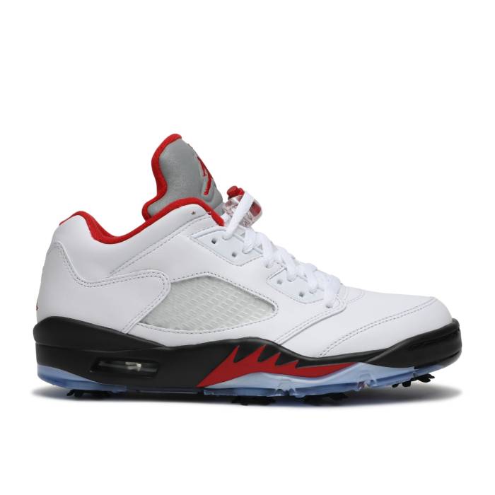 ナイキ エアジョーダン Air Jordan 【 Jordan 5 Low Golf Fire Red Men White/Black/Metallic Silver/Fire Red 】 golf ゴルフ メンズ 白色 ホワイト 黒色 ブラック Silver 銀色・シルバー ファイア Red 赤・レッド