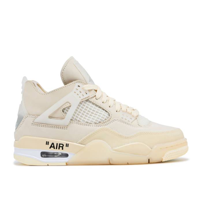 ナイキ エアジョーダン Air Jordan 【 Off-White X Wmns Jordan 4 Retro Sp \u0027Sail\u0027 Women Sail/Muslin/White/Black 】 象牙色 レトロ レディース 白いこと 白いこと 黒いこと 黒いこと
