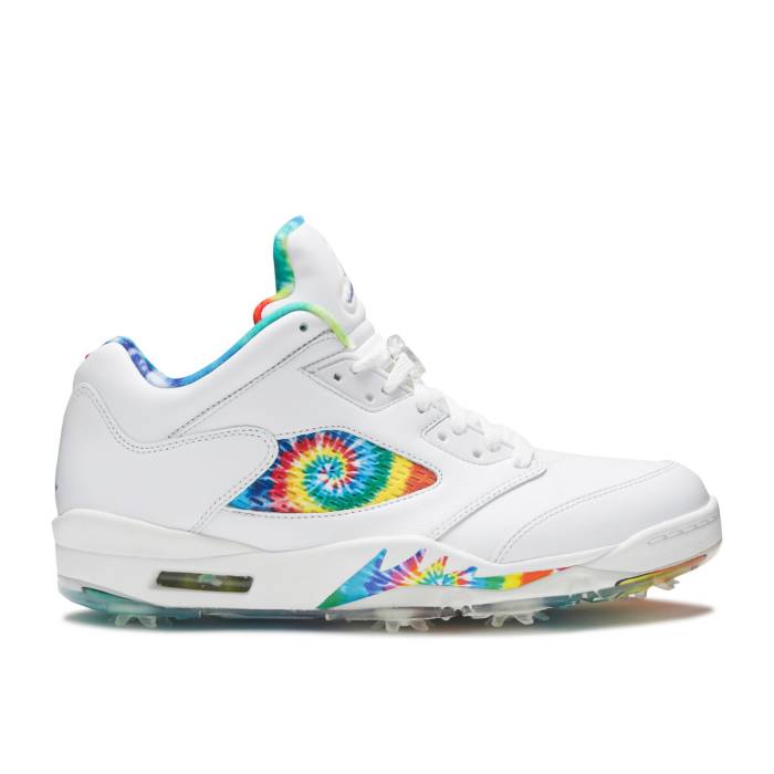 ナイキ　エアジョーダン Air Jordan 【 Jordan 5 Low Golf 'Peace, Love, And Golf' Men Summit White/Deep Royal/Indigo Fog/Lemon Venom 】 golf ゴルフ メンズ 白色 ホワイト ディープ 藍色・インディゴ