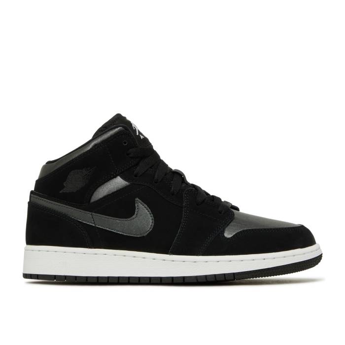 ナイキ　エアジョーダン Air Jordan 【 Jordan 1 Mid Se Gs 'Black Anthracite' Youth Black/Anthracite/White 】 ミッド ジュニア キッズ 黒色 ブラック 白色 ホワイト