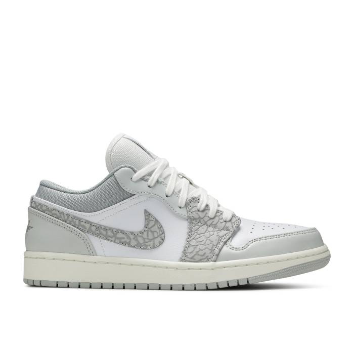 ナイキ エアジョーダン Air Jordan 【 Jordan 1 Low Premium \u0027Elephant Print\u0027 Men White/Neutral Grey/Sail/Smoke Grey 】 Premium 割り増し金 メンズ 白いこと 白いこと 薄墨色 薄墨色