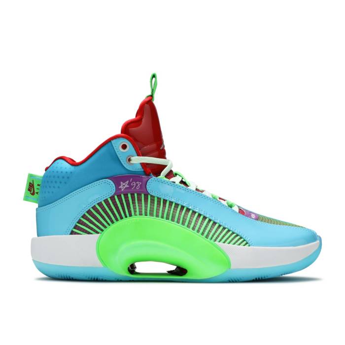 ナイキ エアジョーダン Air Jordan 【 Jayson Tatum X Jordan 35 Pf \u0027Greatest Gift\u0027 Men Blue Fury/Green Spark/University Red/Purple Nebula 】 メンズ 青み 青色 green 緑・緑であること Red 赤・赤いこと Purple 紫・パープル
