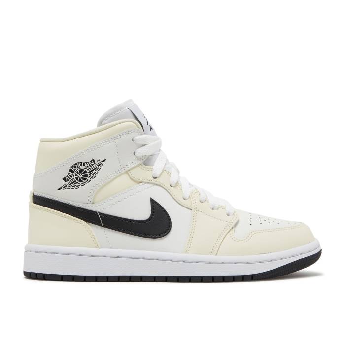 ナイキ エアジョーダン Air Jordan 【 Wmns Jordan 1 Mid \u0027Coconut Milk\u0027 Women Coconut Milk/Black/Summit White/White 】 ミッド レディース 黒いこと 黒いこと 白いこと 白いこと