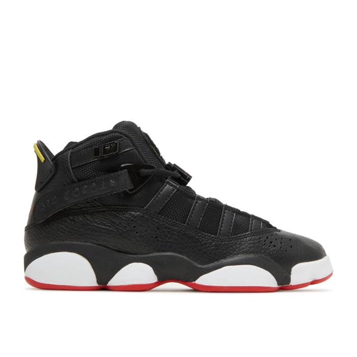 ナイキ エアジョーダン Air Jordan 【 Jordan 6 Rings Gs His Airness Youth Black/White/Yellow Strike/University Red 】 リング ジュニア キッズ 黒色 ブラック 白色 ホワイト yellow 黄色・イエロー ストライク Red