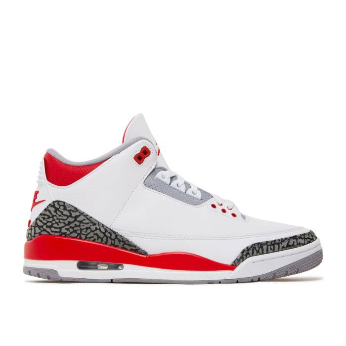 ナイキ　エアジョーダン Air Jordan 【 Jordan 3 Retro 'Fire Red' 2022 Men White/Fire Red/Cement Grey/Black 】 レトロ メンズ 白色 ホワイト ファイア Red 赤・レッド 灰色・シメント 灰色 グレー 黒色 ブラック