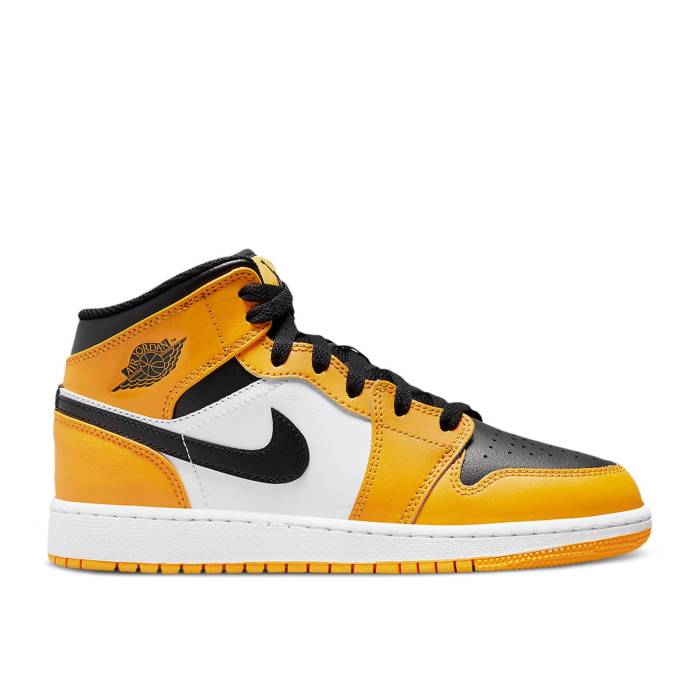 ナイキ エアジョーダン Air Jordan 【 Jordan 1 Mid ガウス \u0027Reverse Yellow Toe\u0027 Youth Taxi/White/Black 】 ミッド yellow 黄味がかった・黄色 御坊っちゃん キッズ 白いこと 白いこと 黒いこと 黒いこと