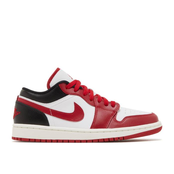 ナイキ エアジョーダン Air Jordan 【 Wmns Jordan 1 Low \u0027White Gym Red\u0027 Women White/Black/Sail/Gym Red 】 レディース 白いこと 白いこと 黒いこと 黒いこと Red 赤・赤いこと 靴-レディース靴