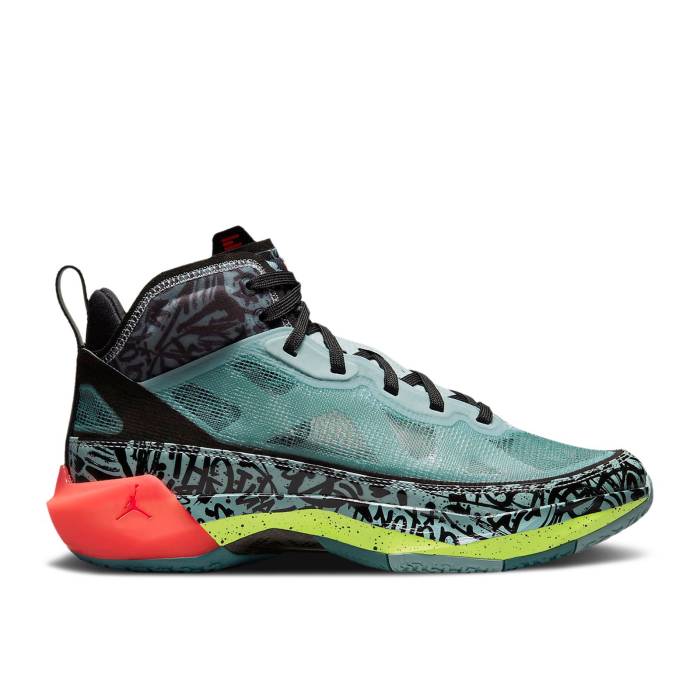 ナイキ エアジョーダン Air Jordan 【 Satou Sabally X Wmns Jordan 37 Pf \u0027Graffiti\u0027 Women Ocean Cube/Volt/Black/Flash Crimson 】 レディース 黒いこと 黒いこと クリムゾン