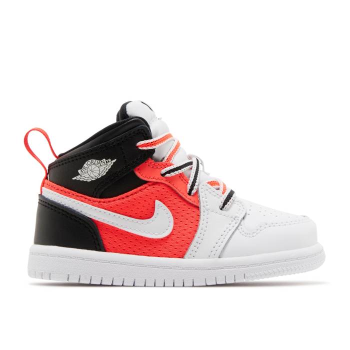 ナイキ　エアジョーダン Air Jordan 【 Jordan 1 Mid Se Td 'White Infrared' Infant Black/Infrared 23/White 】 ミッド ベビー 黒色 ブラック 白色 ホワイト