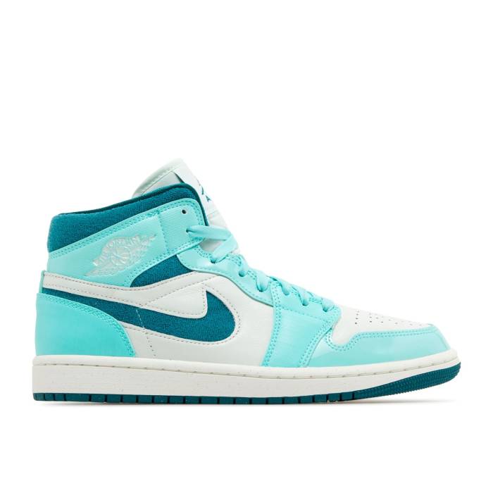 ナイキ エアジョーダン Air Jordan 【 Wmns Jordan 1 Mid Se \u0027Bleached Turquoise\u0027 Women Bleached Turquoise/Barely Green/Sail/Sky Teal 】 ミッド レディース green 緑・緑であること 天の原