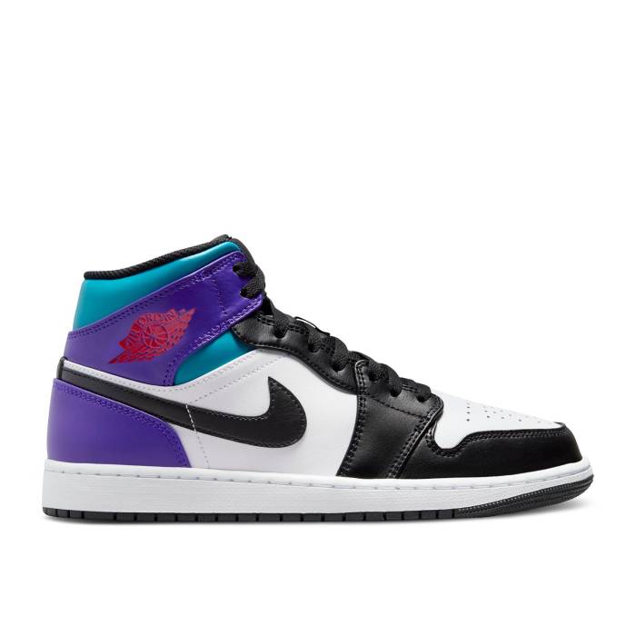 ナイキ　エアジョーダン Air Jordan 【 Jordan 1 Mid 'Aqua' Men White/Court Purple/Tropical Twist/Varsity Red/University Gold/Black 】 ミッド メンズ 白色 ホワイト コート Purple 紫・パープル Red 赤・レッド ゴールド