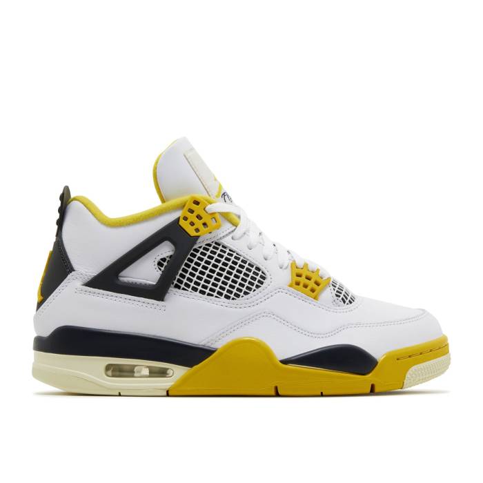 ナイキ エアジョーダン Air Jordan 【 Wmns Jordan 4 Retro \u0027Vivid Sulfur\u0027 Women White/Coconut Milk/Vivid Sulfur/Anthracite 】 レトロ レディース 白いこと 白いこと 靴-レディース靴