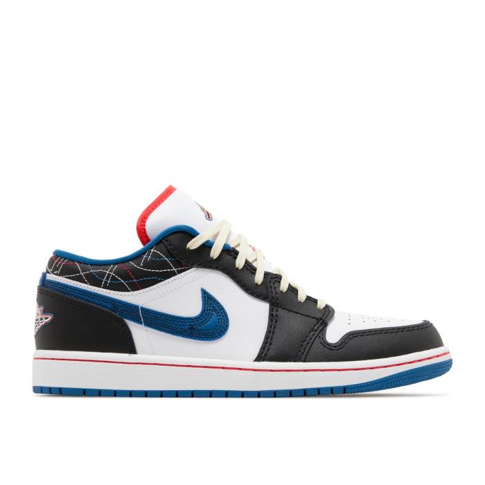 ナイキ エアジョーダン Air Jordan 【 Jordan 1 Low Se \u0027Industrial Blue Sashiko\u0027 Men White/Industrial Blue/White/Black/Siren Red/Muslin 】 青碧 青碧 メンズ 白いこと 白いこと 青碧 青碧 黒いこと 黒いこと Red 赤・赤いこと