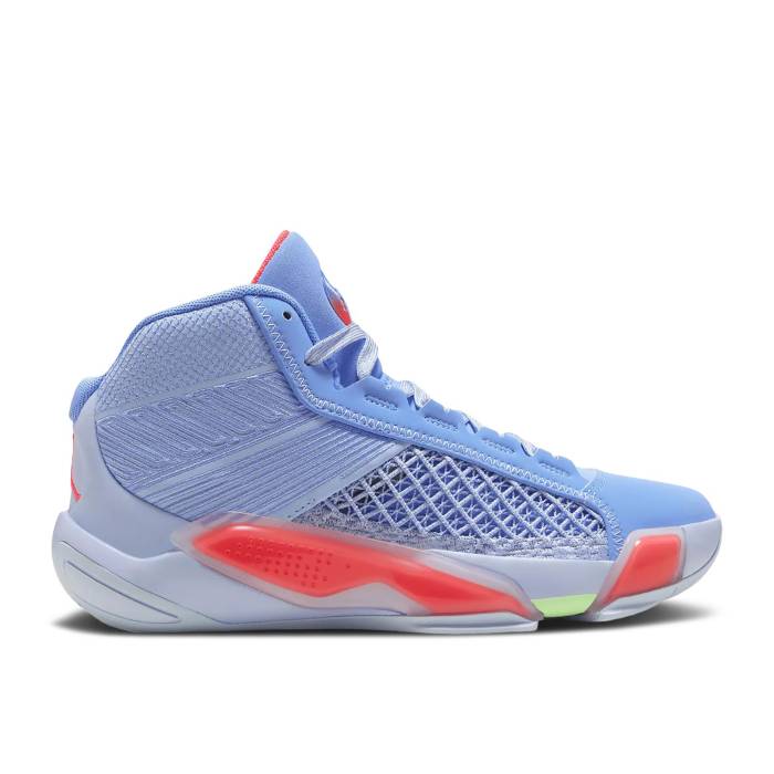 ナイキ エアジョーダン Air Jordan 【 Jordan 38 ガウス \u0027Fadeaway\u0027 Youth Light Marine/Astronomy Blue/Royal Pulse/Flash Crimson/Barely Volt/Blue Tint 】 御坊っちゃん キッズ 青味 青み クリムゾン