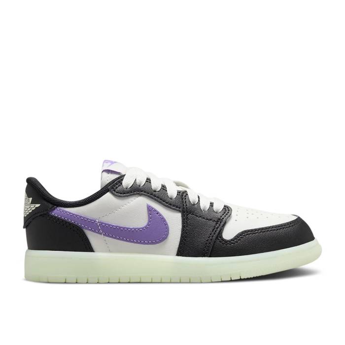 ナイキ エアジョーダン Air Jordan 【 Jordan 1 Retro Low Og Ps \u0027Black Raspberry\u0027 Youth Black/Black Raspberry/Volt Tint 】 レトロ 御坊っちゃん キッズ 黒いこと 黒いこと