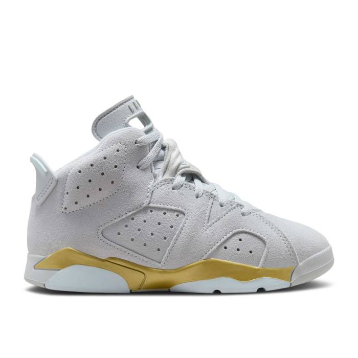 ナイキ　エアジョーダン Air Jordan 【 Jordan 6 Retro Craft Ps 'Paris' Youth Pure Platinum/Glacier Blue/Metallic Gold 】 レトロ ジュニア キッズ ピュア Platinum プラチナム 青色 ブルー ゴールド｜スニケス 49,380円