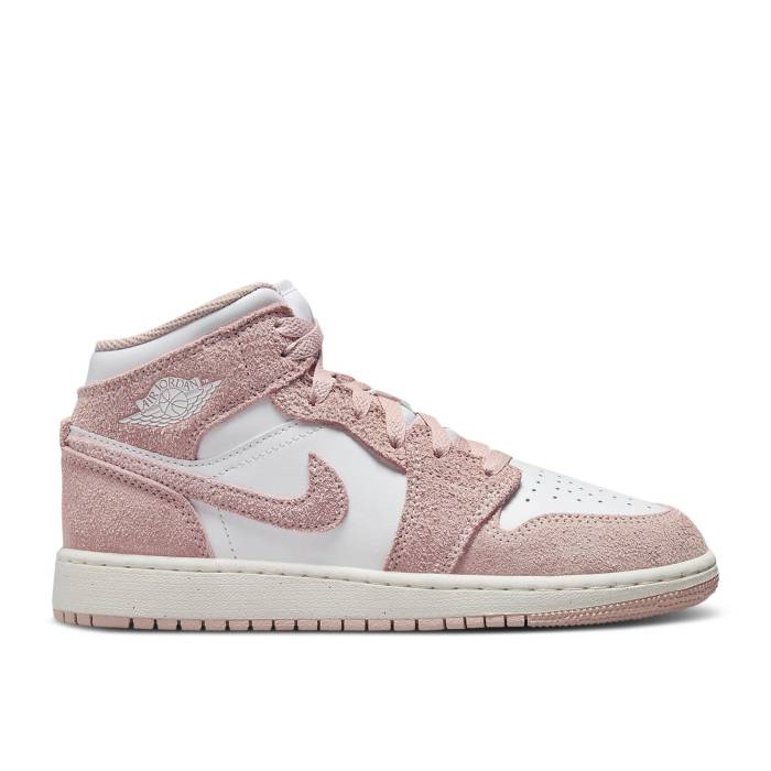 ナイキ エアジョーダン Air Jordan 【 Jordan 1 Mid Se ガウス \u0027Legend Pink\u0027 Youth White/Sail/Legend Pink 】 ミッド 御坊っちゃん キッズ 白いこと 白いこと Legend 言い伝え pink サクラ色