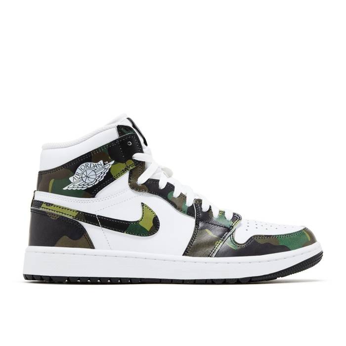 ナイキ エアジョーダン Air Jordan 【 Jordan 1 High Golf \u0027Camo\u0027 Men Legion Green/Black/White 】 御機嫌 golf ゴルフ メンズ green 緑・緑であること 黒いこと 黒いこと 白いこと 白いこと