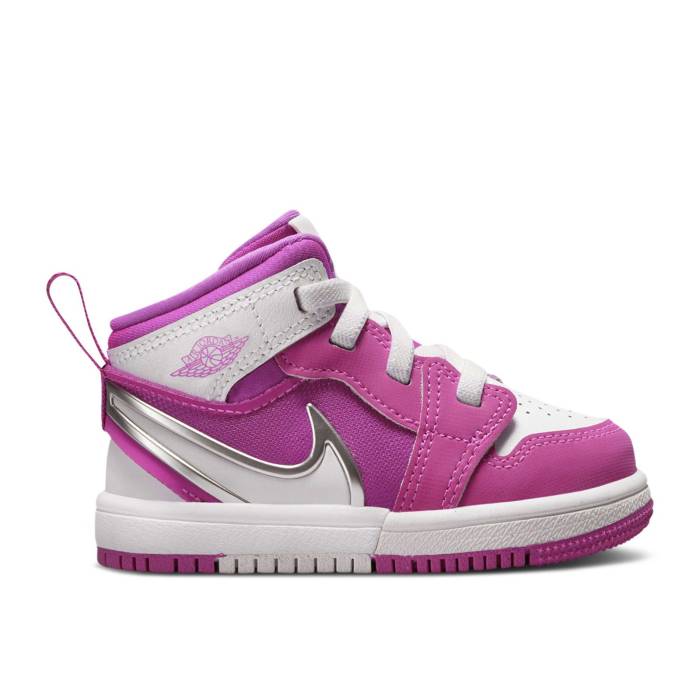 ナイキ エアジョーダン Air Jordan 【 Jordan 1 Mid Rm Easyon Td \u0027Fire Pink\u0027 Infant Fire Pink/White 】 ミッド もの言う花 火の手 pink さくら色 白いこと 白いこと