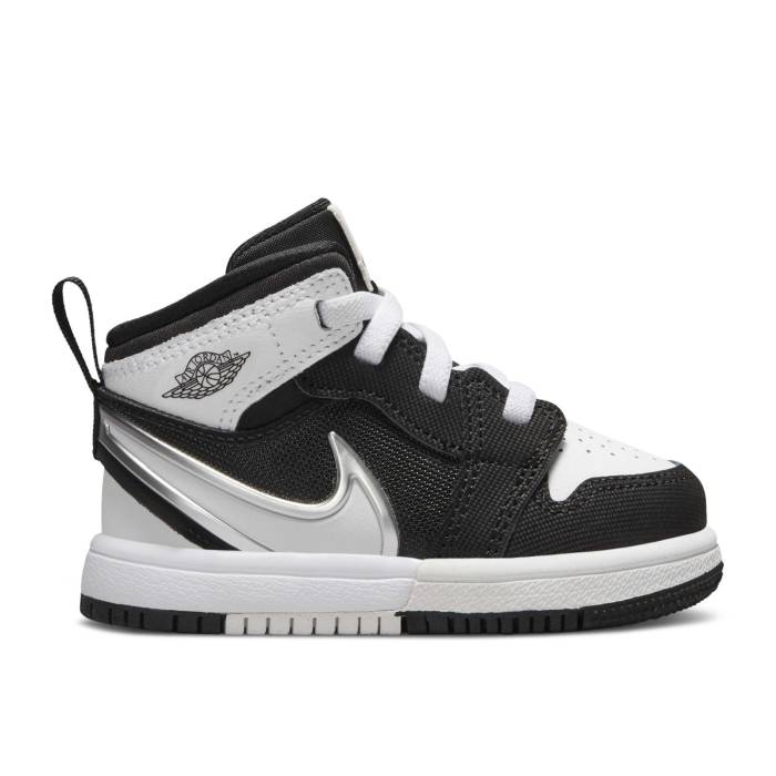 ナイキ エアジョーダン Air Jordan 【 Jordan 1 Mid Rm Easyon Td \u0027Black White\u0027 Infant Black/White 】 ミッド もの言う花 黒いこと 黒いこと 白いこと 白いこと