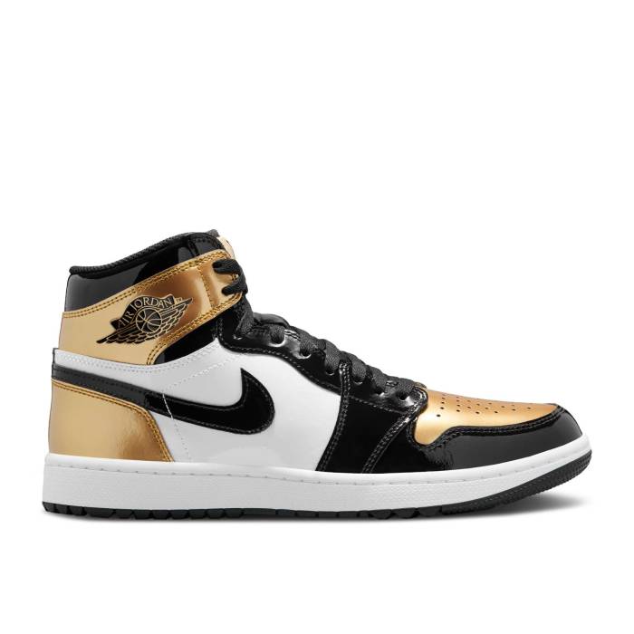 ナイキ エアジョーダン Air Jordan 【 Jordan 1 High Golf \u0027Gold Toe\u0027 Men Black/Metallic Gold/White 】 御機嫌 golf ゴルフ メンズ 黒いこと 黒いこと ゴールド 白いこと 白いこと