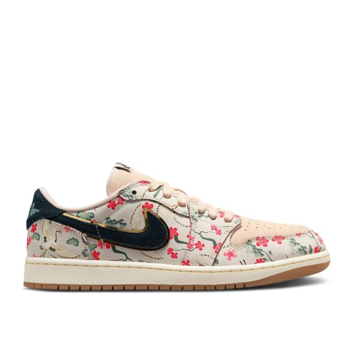 ナイキ エアジョーダン Air Jordan 【 Rui Hachimura X Jordan 1 Retro Low Og \u0027Cranes\u0027 Men Oatmeal/Jade Smoke/Black 】 レトロ メンズ 翡翆・ジェード 黒いこと 黒いこと