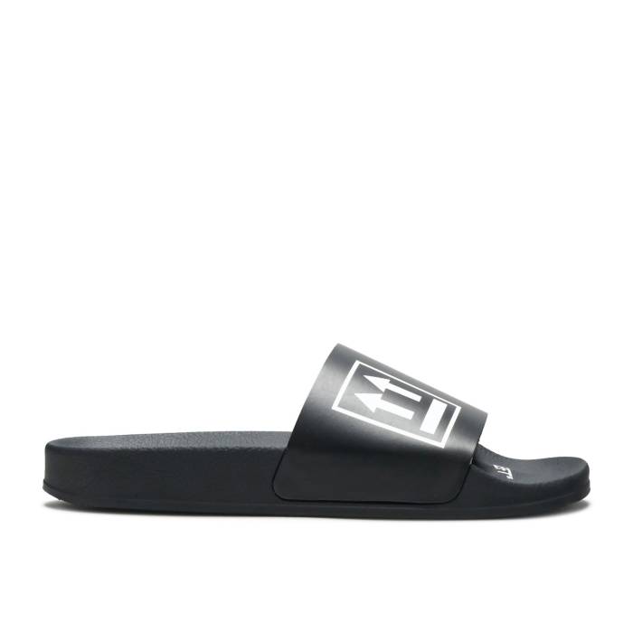 象牙色 Off-White 【 Sliders \u0027Double Arrow Black\u0027 Men Black/Black/White 】 サンダル 箭 メンズ 黒いこと 黒いこと 白いこと 白いこと