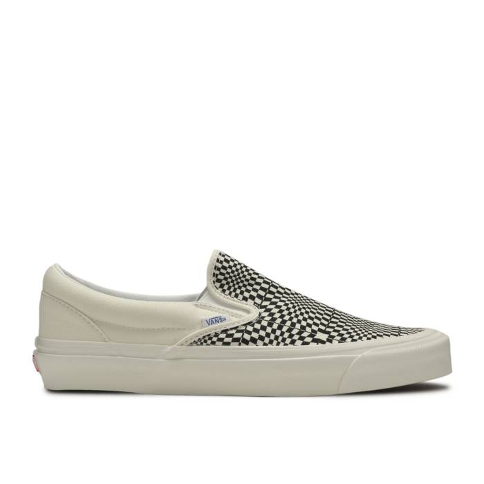 ヴァンズ Vans 【 Slip-On 98 Dx 'Checkerboard' Men Black/White 】 slip-on スリッポン メンズ 黒色 ブラック 白色 ホワイト｜スニケス