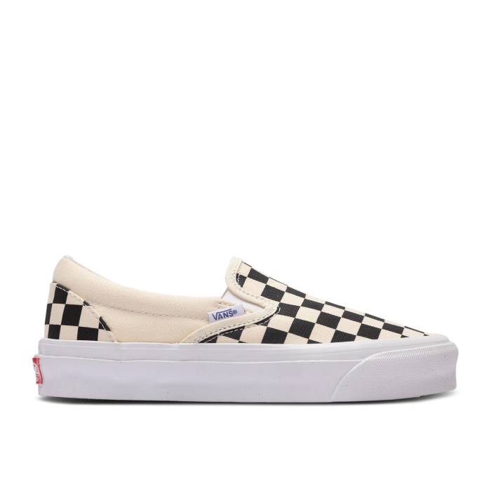 ヴァンズ Vans 【 Og Classic Slip-On Lx \u0027Checkerboard\u0027 Men Black/True White 】 古典派音楽 slip-on スリッポン メンズ 黒いこと 黒いこと 白いこと 白いこと