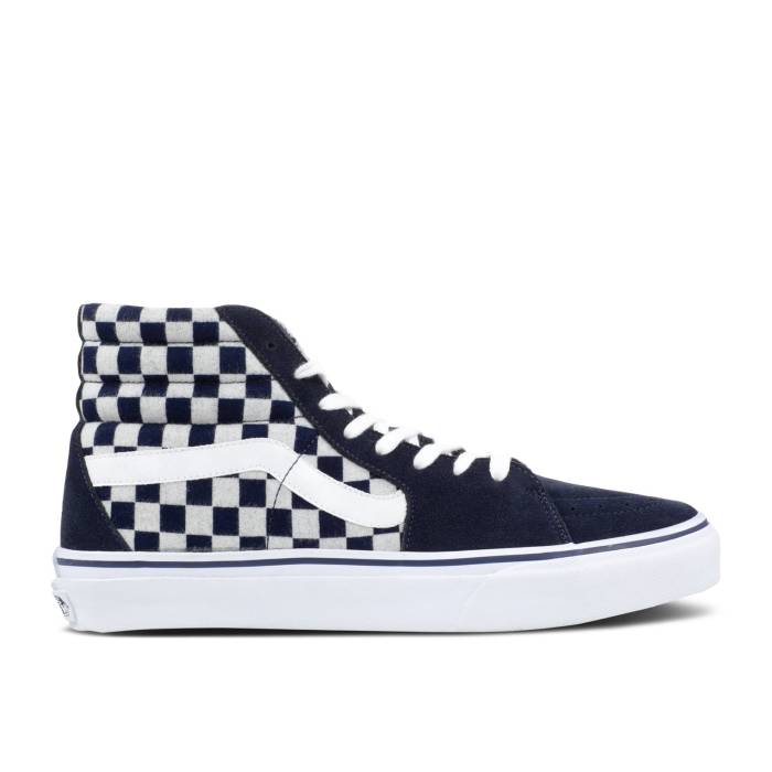 ヴァンズ Vans 【 Sk8-Hi 'Checkerboard - Navy' Men Navy/White 】 スケートハイ メンズ 紺色 ネイビー 白色 ホワイト