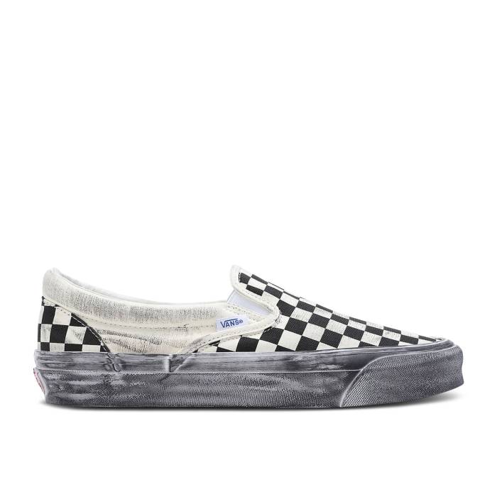 ヴァンズ Vans 【 Og Classic Slip-On Lx \u0027Stressed - Black Checkerboard\u0027 Men Black/Checkerboard 】 古典派音楽 slip-on スリッポン 黒いこと 黒いこと メンズ 黒いこと 黒いこと