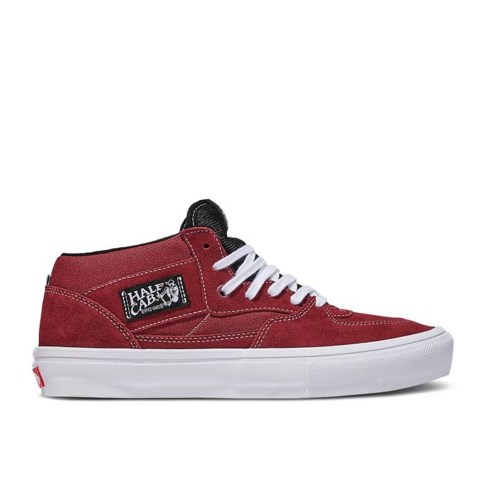 ヴァンズ Vans 【 Skate Half Cab 'Burgundy' Men Burgundy/White 】 Skate スケート ハーフ メンズ ワイン色・バーガンディー 白色 ホワイト｜スニケス