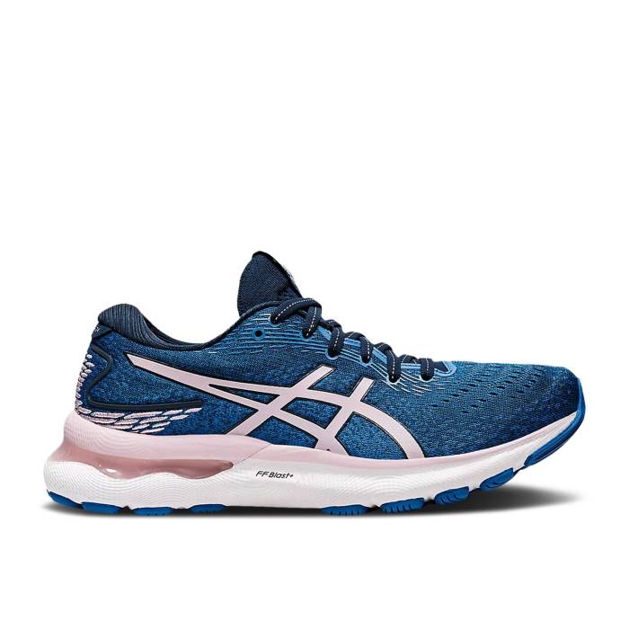 アシックス Asics 【 Wmns Gel Nimbus 24 Wide \u0027French Blue Barely Rose\u0027 Women French Blue/Barely Rose 】 青碧 青碧 レディース 青碧 青碧 Rose さくら色